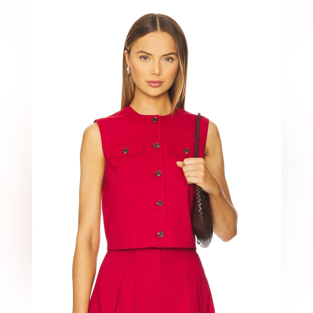 Theory Red Trucker Vest Size 6